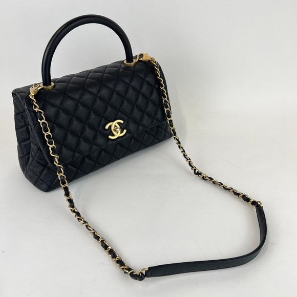 CHANEL Coco Handle Matelasse Chain Shoulder Black - Picture 2 of 16